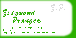 zsigmond pranger business card